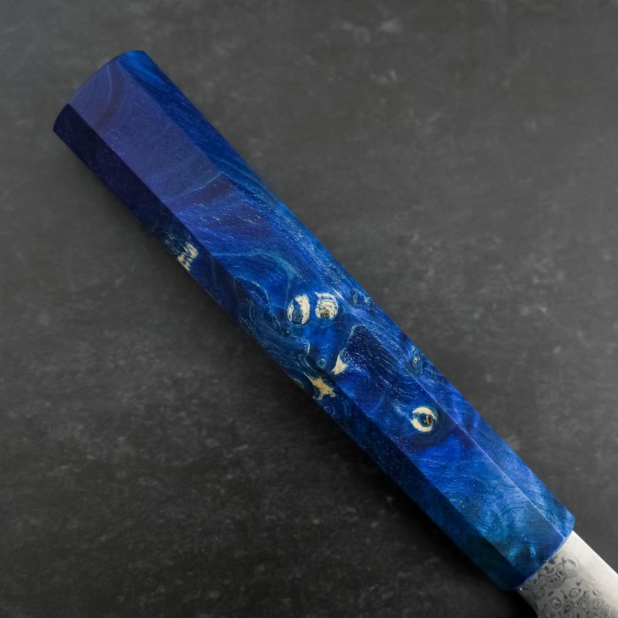 Bunka VG-10 Damascus Blue Birch Handle 180mm (7”)-[Musashi]-[Japanese-Kitchen-Knives]