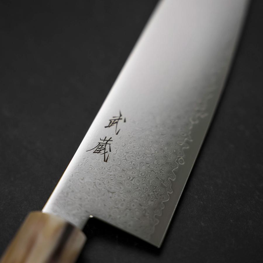 Bunka VG-10 Damascus Buffalo Dark Pink Maple Handle 180mm