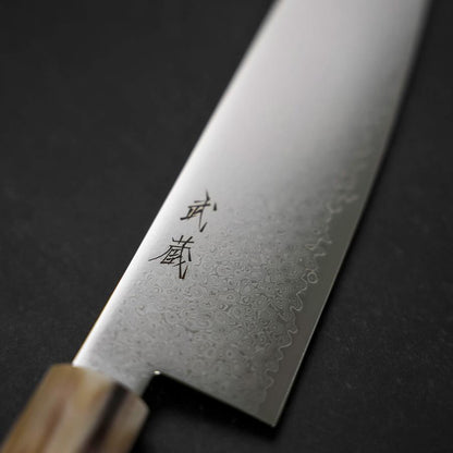 Bunka VG-10 Damascus Buffalo Dark Pink Maple Handle 180mm