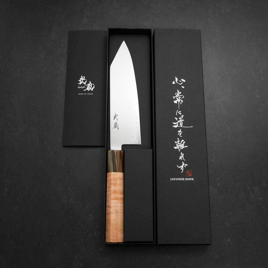 Bunka VG-10 Damascus Buffalo Light Pink Maple Handle 180mm