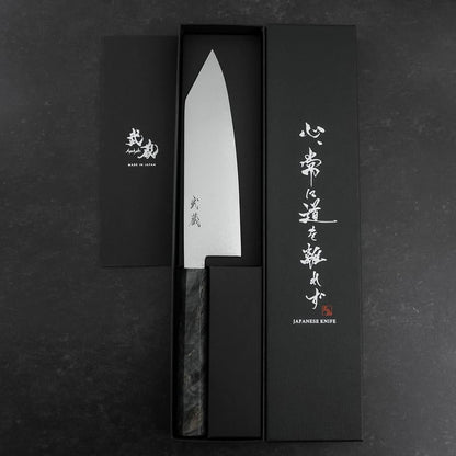 Bunka VG-10 Damascus Gray Birch Handle 180mm (7”)-[Musashi]-[Japanese-Kitchen-Knives]