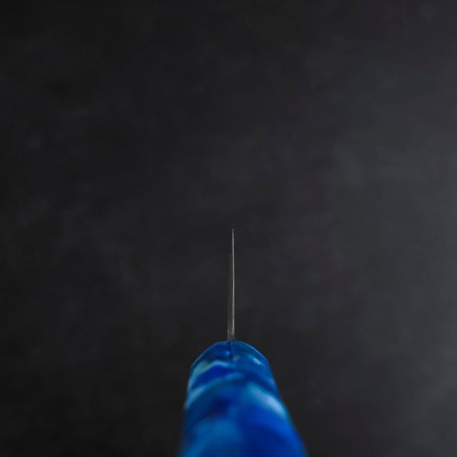 Bunka VG-10 Damascus Ocean Blue Handle 180mm