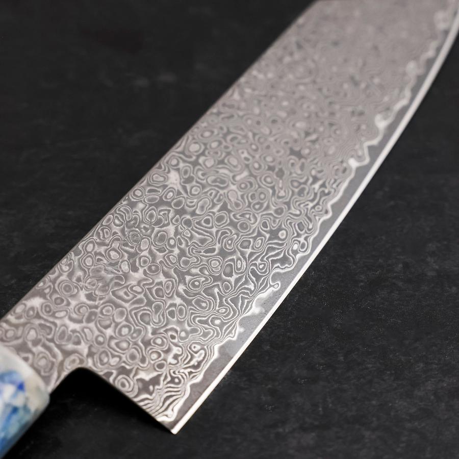 Bunka VG-10 Damascus Ocean Blue-White Mix Handle 165mm