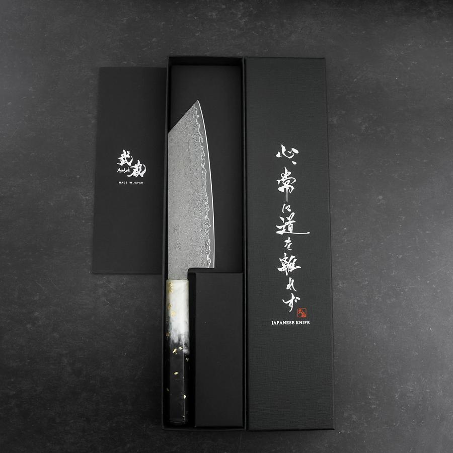 Bunka VG-10 Damascus Ocean White Black Gold Handle 165mm