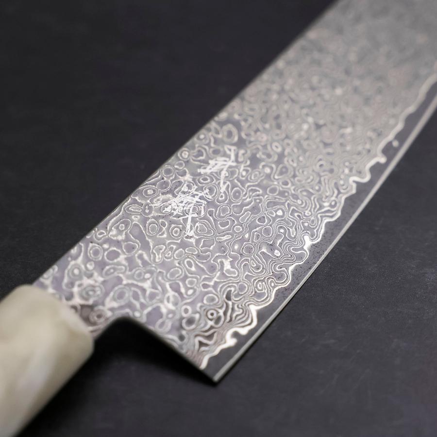 Bunka VG-10 Damascus Ocean White Blue Handle 180mm