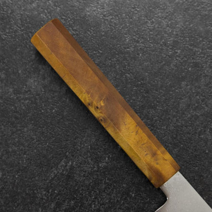 Bunka VG-10 Damascus Yellow-Brown Birch Handle 180mm (7”)-[Musashi]-[Japanese-Kitchen-Knives]