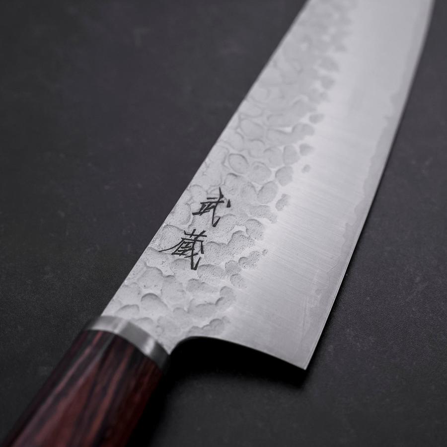 Bunka VG-10 Tsuchime Oval Mahogany Handle 180mm (7”)-[Musashi]-[Japanese-Kitchen-Knives]