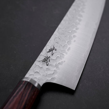 Bunka VG-10 Tsuchime Oval Mahogany Handle 180mm (7”)-[Musashi]-[Japanese-Kitchen-Knives]