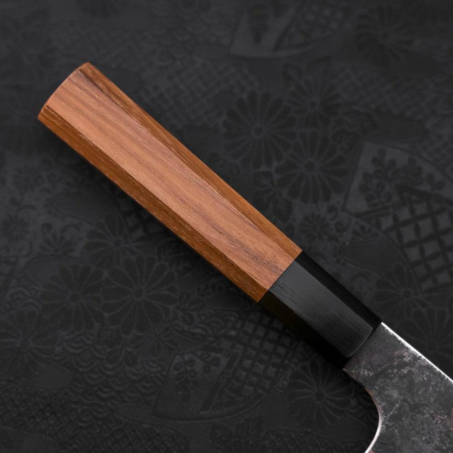 Bunka White Steel #2 Stainless Clad Kurouchi Buffalo Teak Handle 180mm