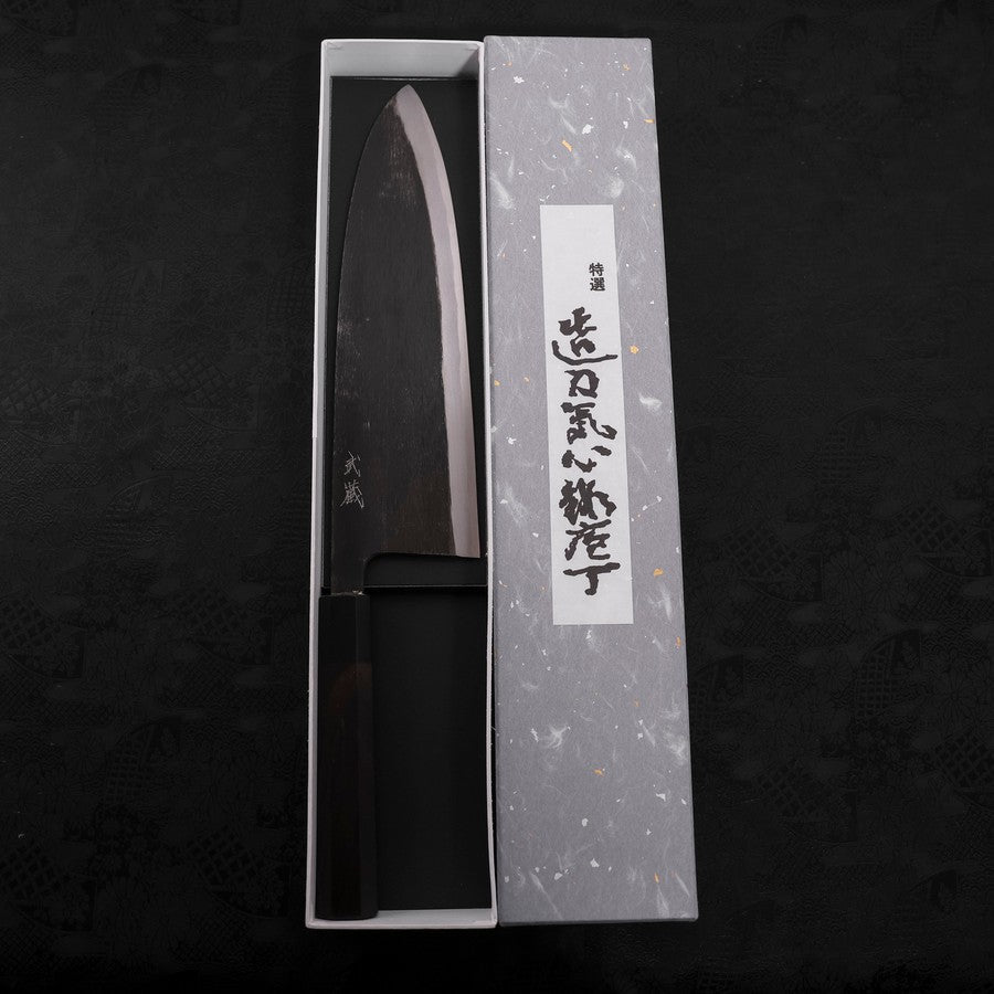 Deba Blue Steel #2 Kurouchi Buffalo Ebony Handle 270mm - Thin