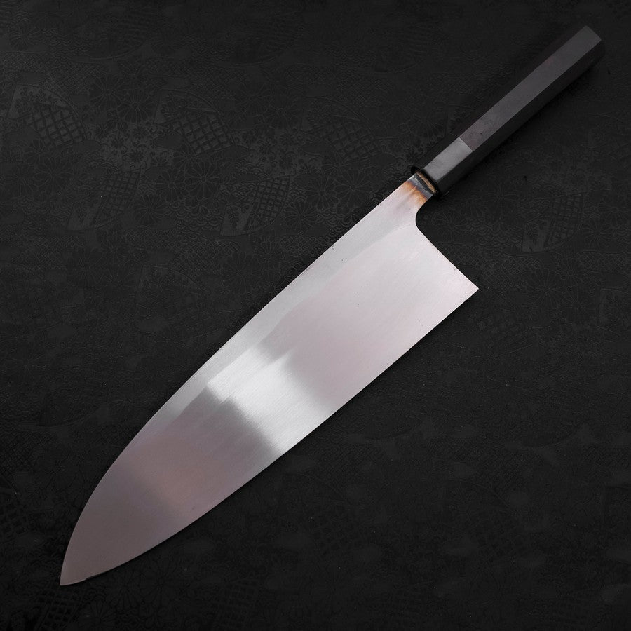 Deba Blue Steel #2 Kurouchi Buffalo Ebony Handle 300mm - Thick