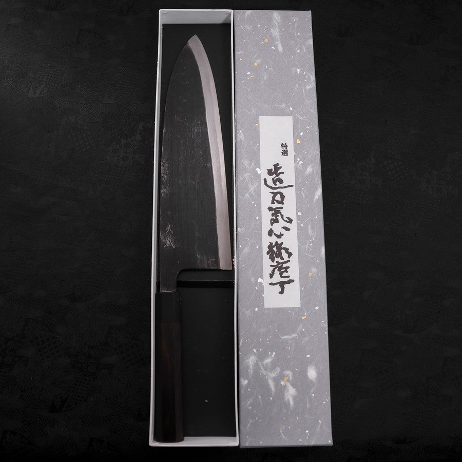 Deba Blue Steel #2 Kurouchi Buffalo Ebony Handle 300mm - Thick