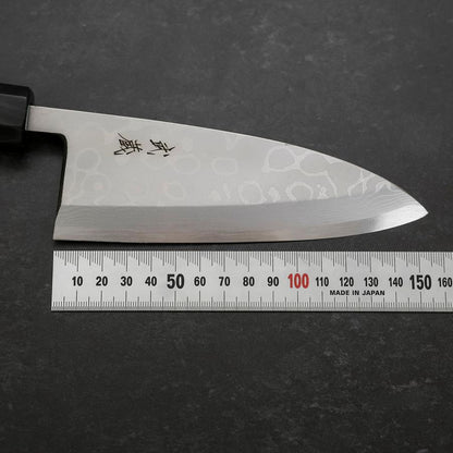 Deba Blue Steel #2 Suminagashi Buffalo Ebony Handle 150mm