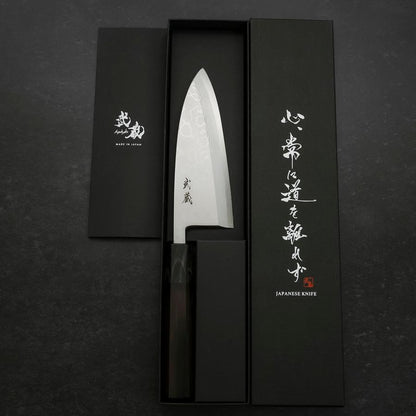 Deba Blue Steel #2 Suminagashi Buffalo Ebony Handle 150mm
