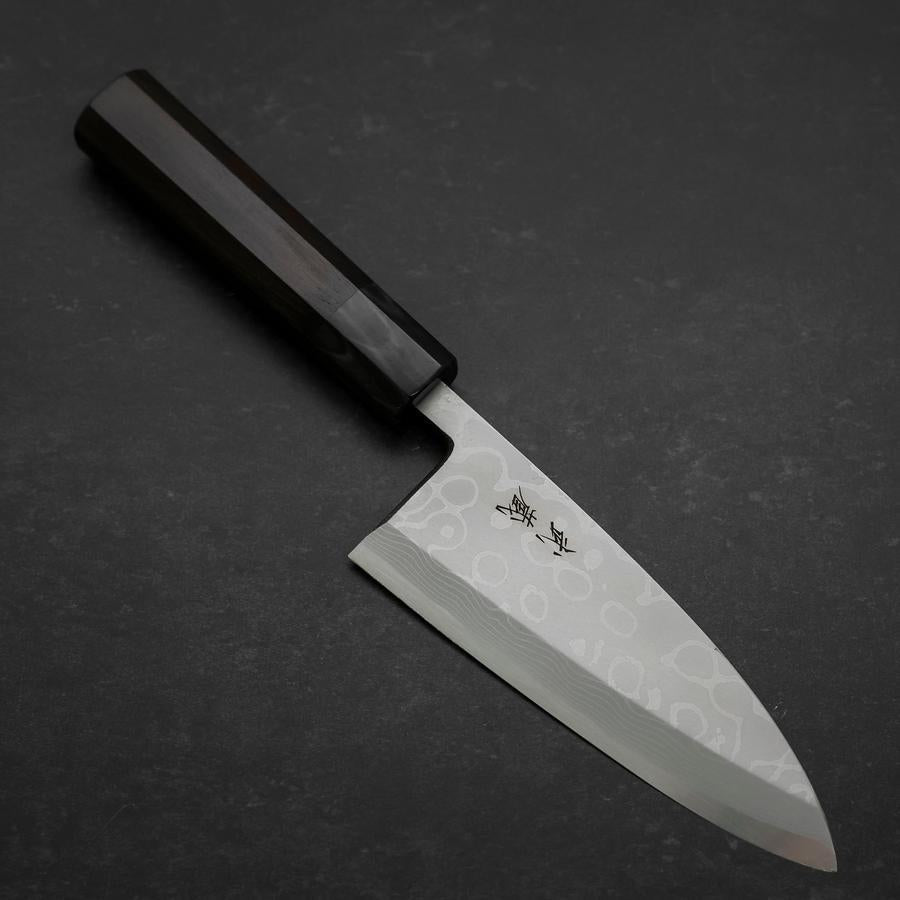 Deba Blue Steel #2 Suminagashi Buffalo Ebony Handle 150mm