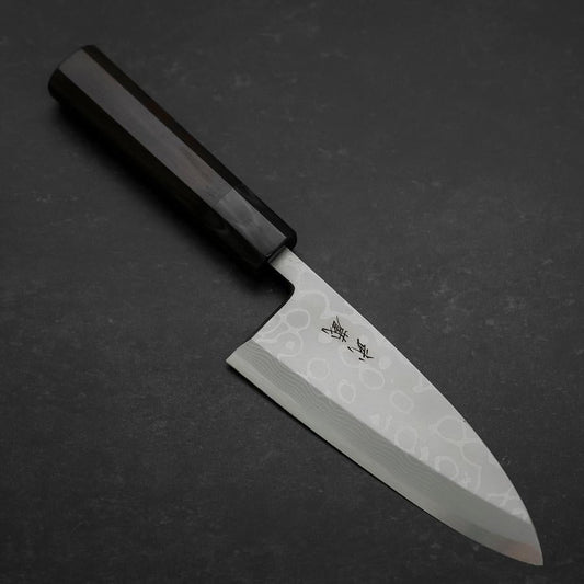 Deba Blue Steel #2 Suminagashi Buffalo Ebony Handle 150mm