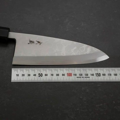 Deba Blue Steel #2 Suminagashi Buffalo Ebony Handle 165mm