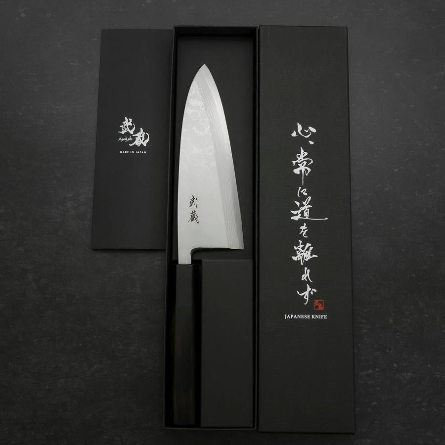 Deba Blue Steel #2 Suminagashi Buffalo Ebony Handle 165mm