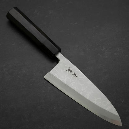 Deba Blue Steel #2 Suminagashi Buffalo Ebony Handle 165mm
