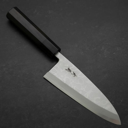 Deba Blue Steel #2 Suminagashi Buffalo Ebony Handle 165mm