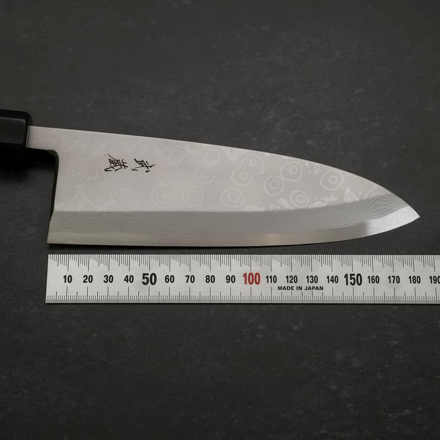 Deba Blue Steel #2 Suminagashi Buffalo Ebony Handle 180mm