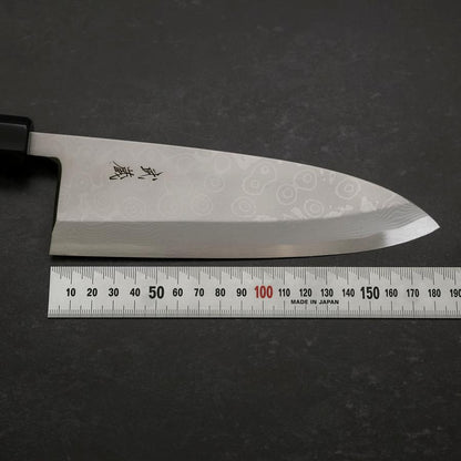 Deba Blue Steel #2 Suminagashi Buffalo Ebony Handle 180mm