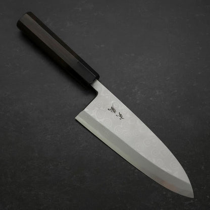 Deba Blue Steel #2 Suminagashi Buffalo Ebony Handle 180mm