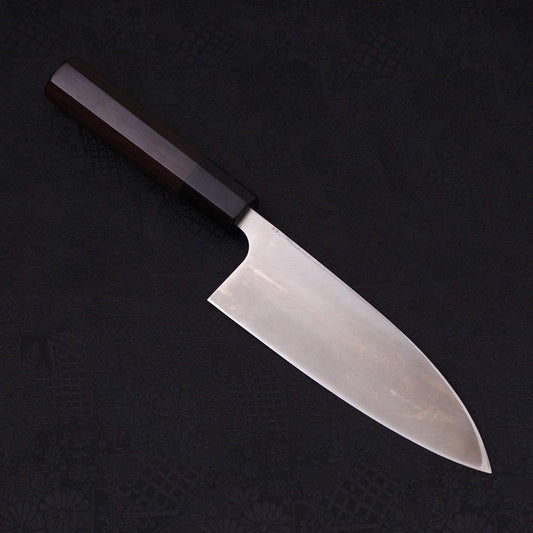 Deba Left Hand Silver Steel #3 Kasumi Buffalo Ebony Handle 165mm