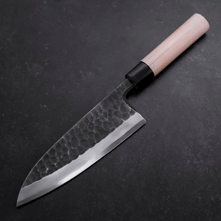 Deba Left Hand White Steel #2 Kurouchi Tsuchime Cherry Handle 180mm