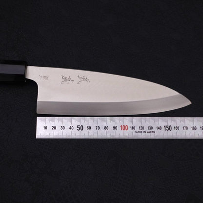 Deba Silver Steel #3 Kasumi Buffalo Ebony Handle 180mm