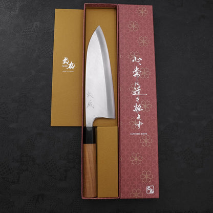 Deba Silver Steel #3 Kasumi Buffalo Teak Handle 210mm