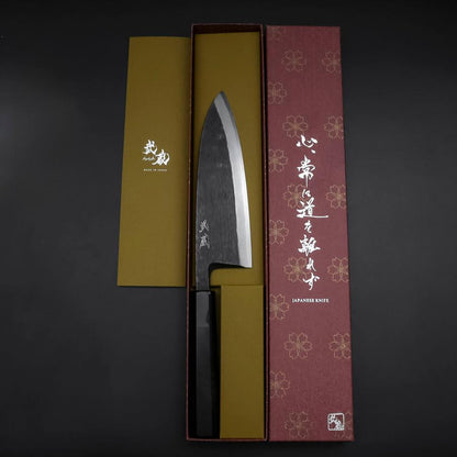 Deba White Steel #2 Kurouchi Buffalo Ebony Handle 180mm