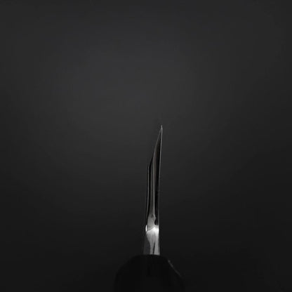 Deba White Steel #2 Kasumi Chokin Gold Sakura-Fuji Buffalo Ebony Handle 150mm