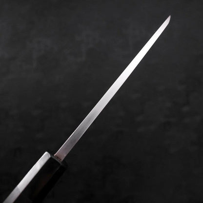 Deba White Steel #2 Kasumi Chokin Gold Sakura-Fuji Buffalo Ebony Handle 165mm