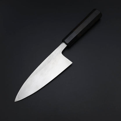 Deba White Steel #2 Kasumi Chokin Silver Dragon Buffalo Ebony Handle 150mm