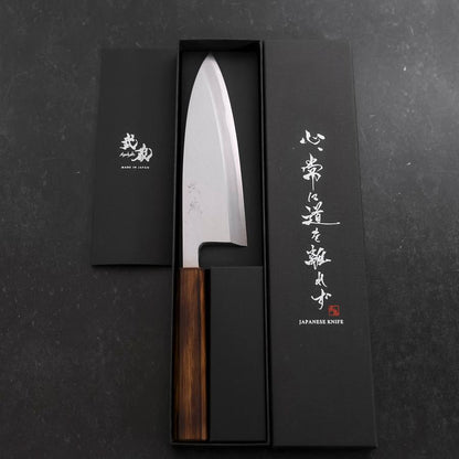 Deba White Steel #2 Kasumi Sumi Urushi Handle 180mm