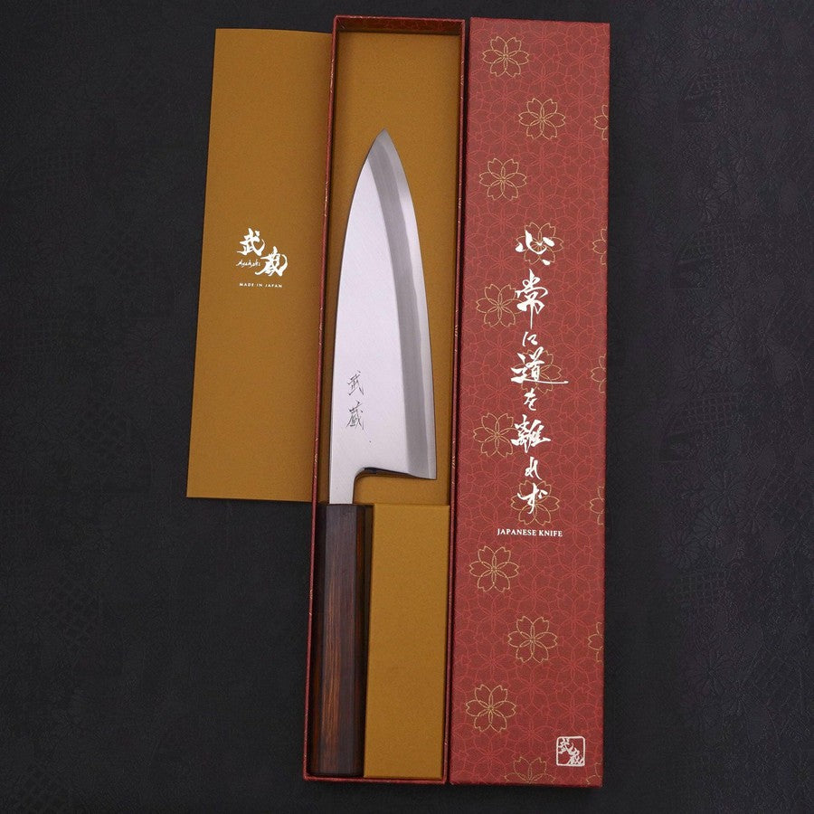 Deba White Steel #2 Kasumi Sumi Urushi Handle 195mm