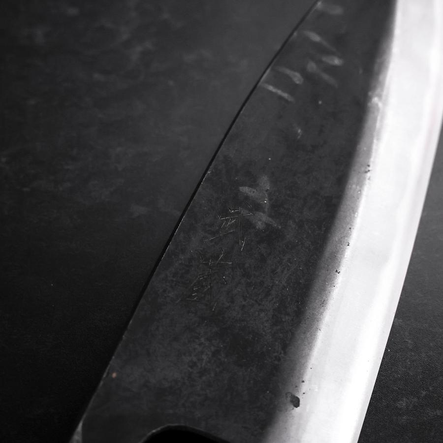 Deba White Steel #2 Kurouchi Sumi Urushi Handle 180mm