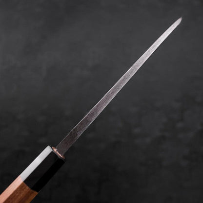 Deba White Steel #2 Kurouchi Tsuchime Buffalo Teak Handle 180mm