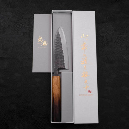 Deba White Steel #2 Kurouchi Tsuchime Yaki Urushi Handle 120mm