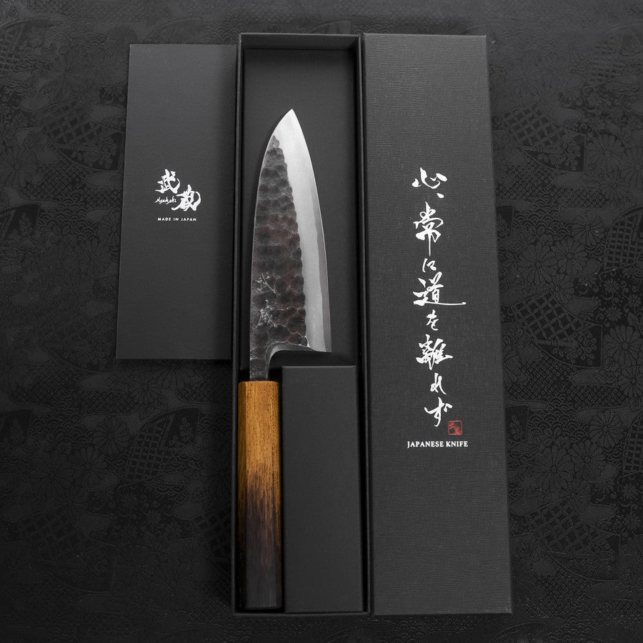Deba White Steel #2 Kurouchi Tsuchime Yaki Urushi Handle 150mm