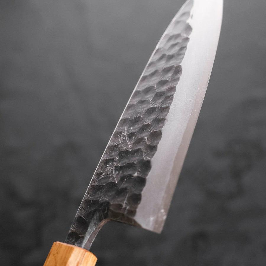 Deba White Steel #2 Kurouchi Tsuchime Yaki Urushi Handle 165mm