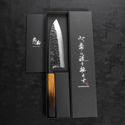 Deba White Steel #2 Kurouchi Tsuchime Yaki Urushi Handle 165mm