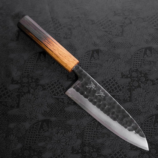 Deba White Steel #2 Kurouchi Tsuchime Yaki Urushi Handle 165mm