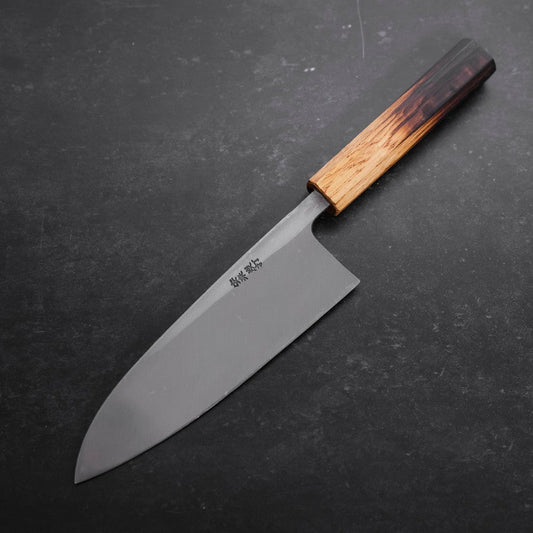 Deba White Steel #2 Kurouchi Tsuchime Yaki Urushi Handle 180mm