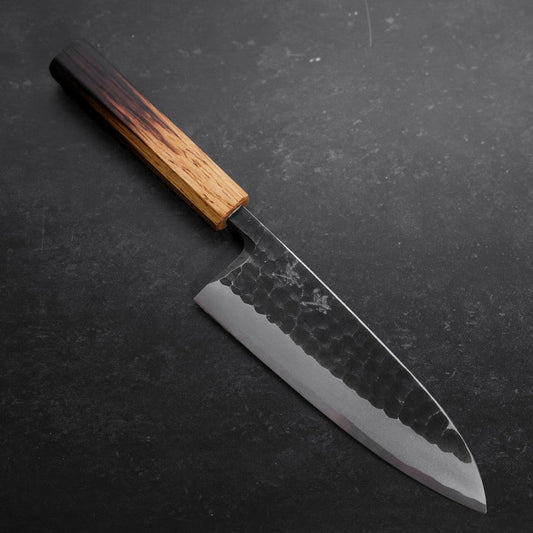 Deba White Steel #2 Kurouchi Tsuchime Yaki Urushi Handle 180mm