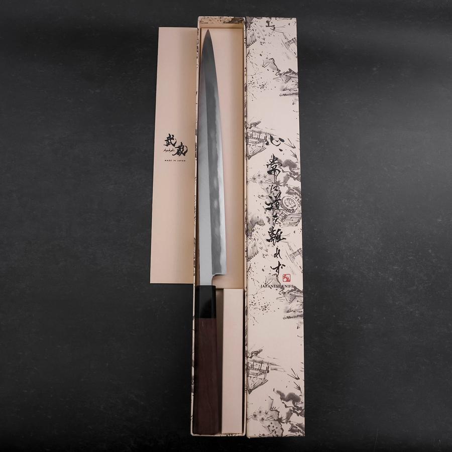 Fuguhiki Blue Steel #1 Hon-Kasumi Buffalo Walnut Handle 300mm
