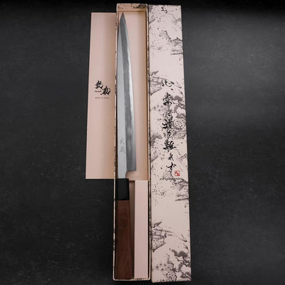 Fuguhiki White Steel #2 Hon-Kasumi Buffalo Walnut Handle 300mm