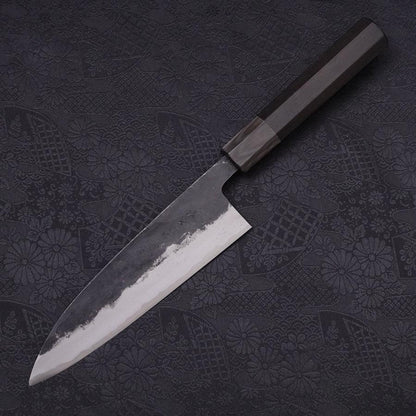 Funayuki Blue Super Kurouchi Buffalo Ebony Handle 165mm