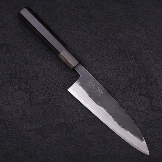 Funayuki Blue Super Kurouchi Buffalo Ebony Handle 165mm